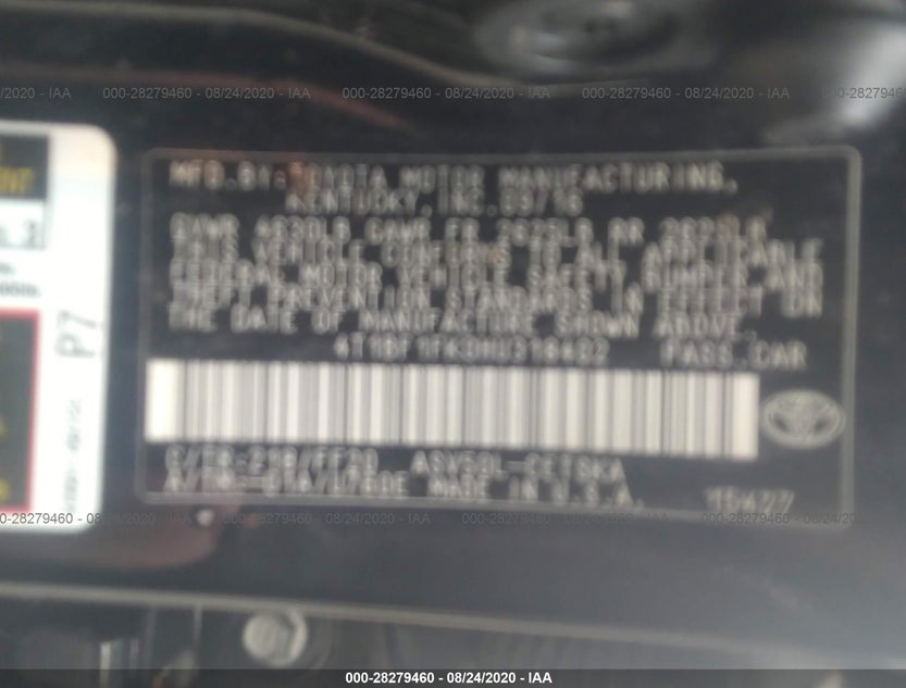 4T1BF1FK0HU318402