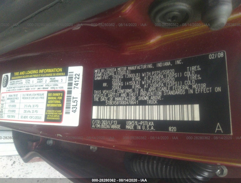 5TBEV581X8S478641