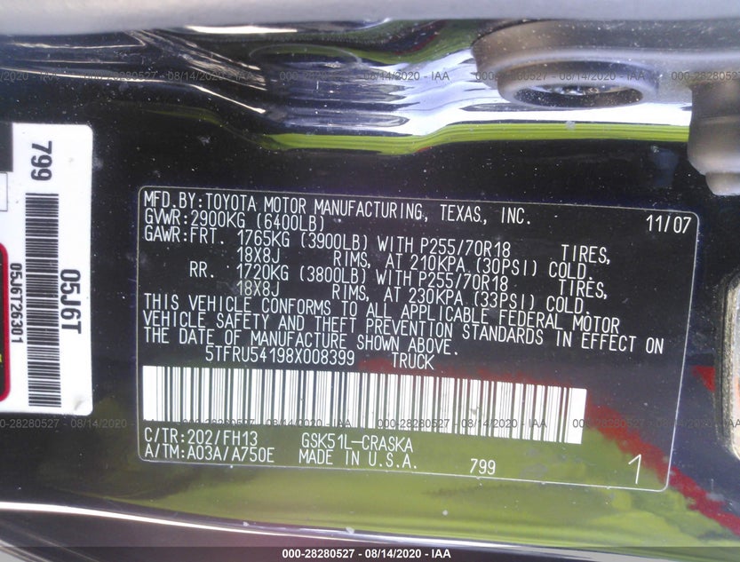 5TFRU54198X008399