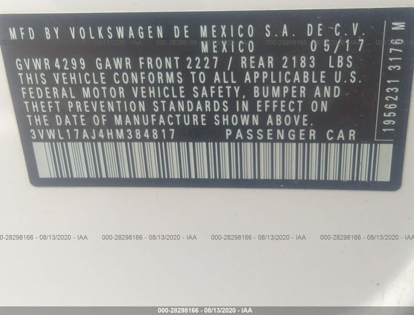 3VWL17AJ4HM384817