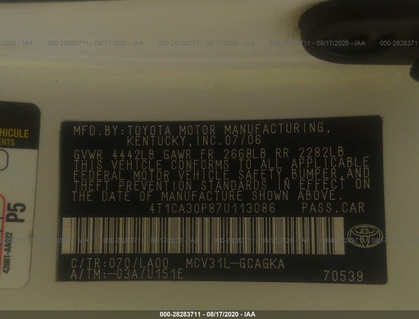 4T1CA30P87U113086