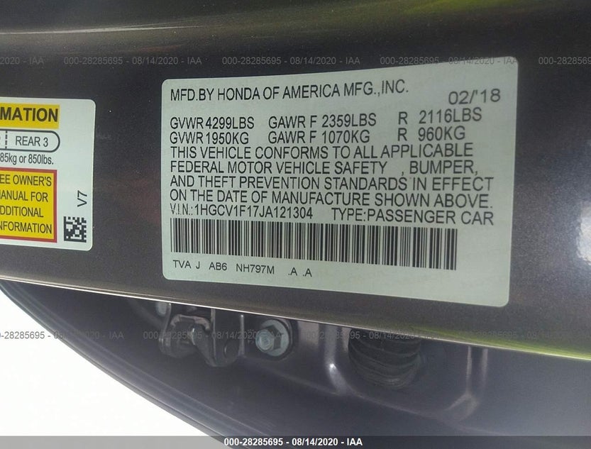 1HGCV1F17JA121304