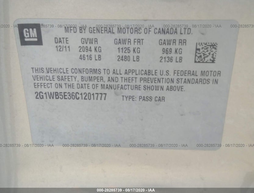 2G1WB5E36C1201777