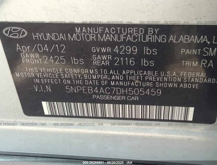 5NPEB4AC7DH505459