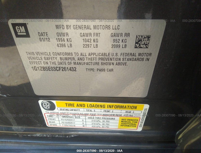 1G1ZB5E03CF261432