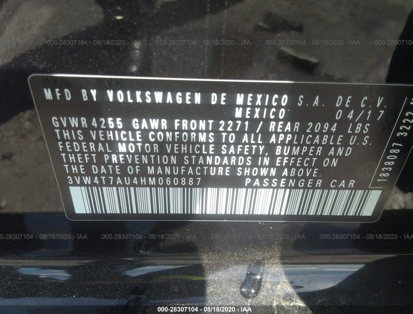 3VW4T7AU4HM060887