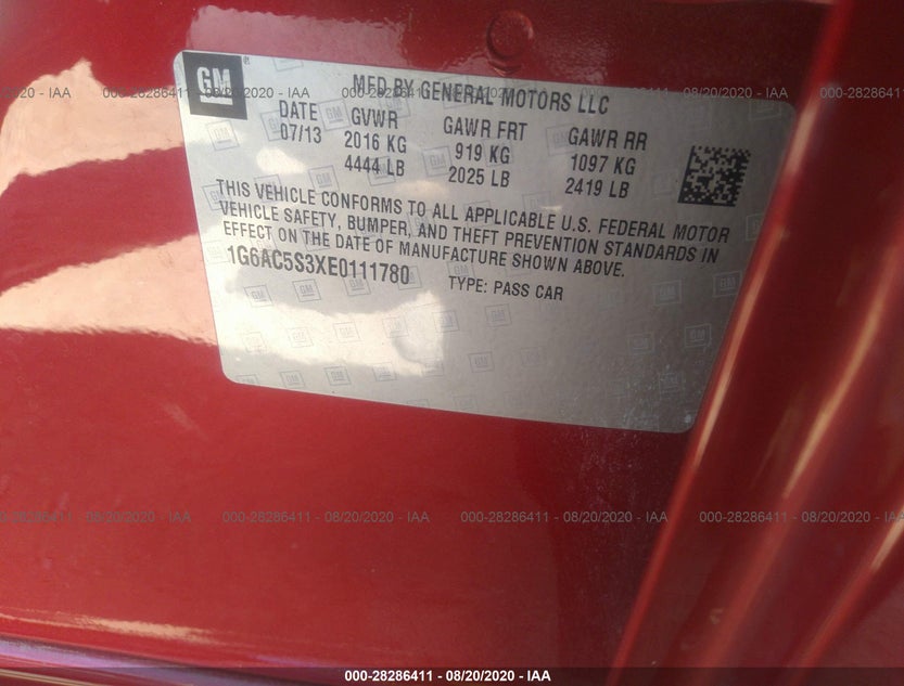 1G6AC5S3XE0111780