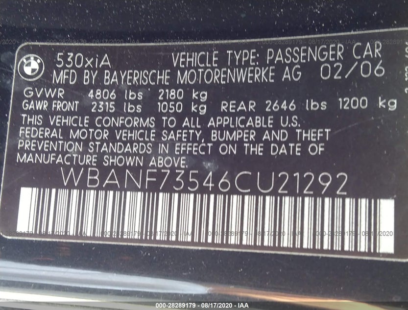 WBANF73546CU21292