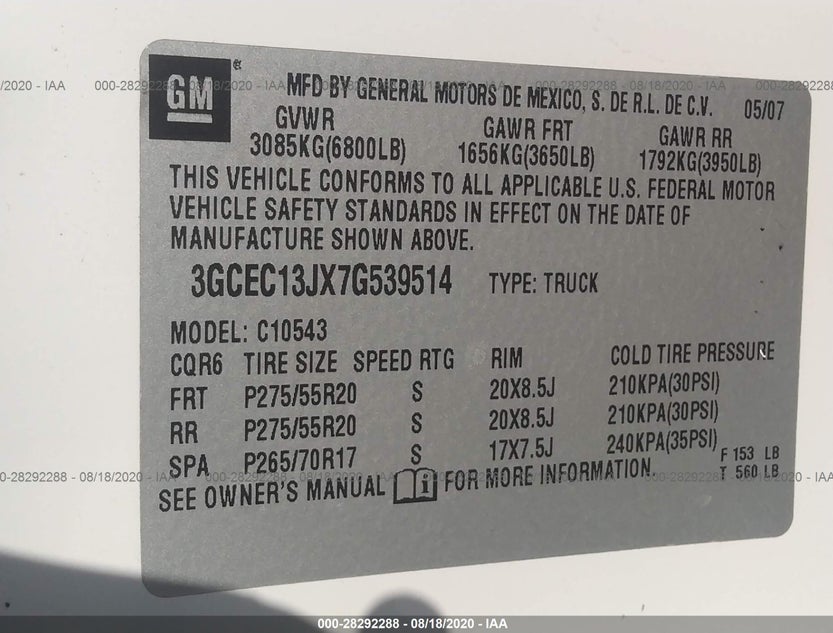 3GCEC13JX7G539514