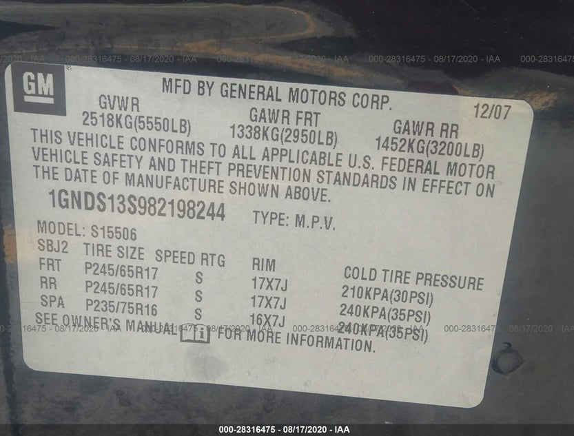 1GNDS13S982198244