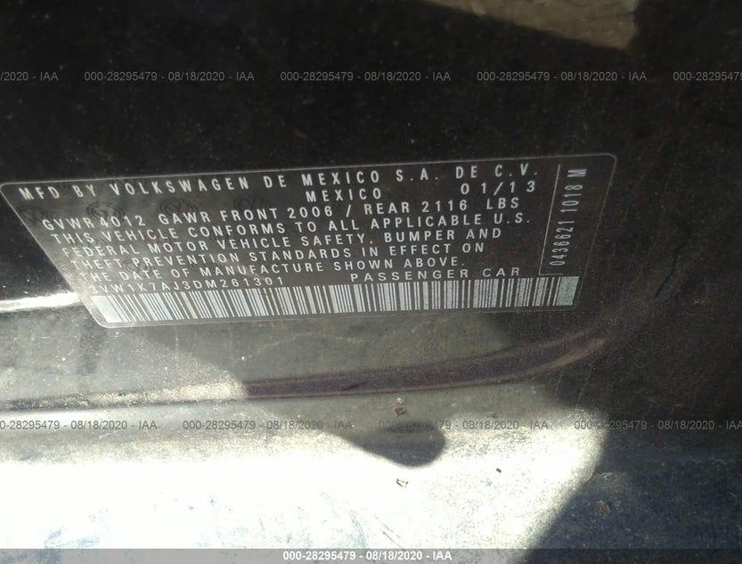3VW1K7AJ3DM261301