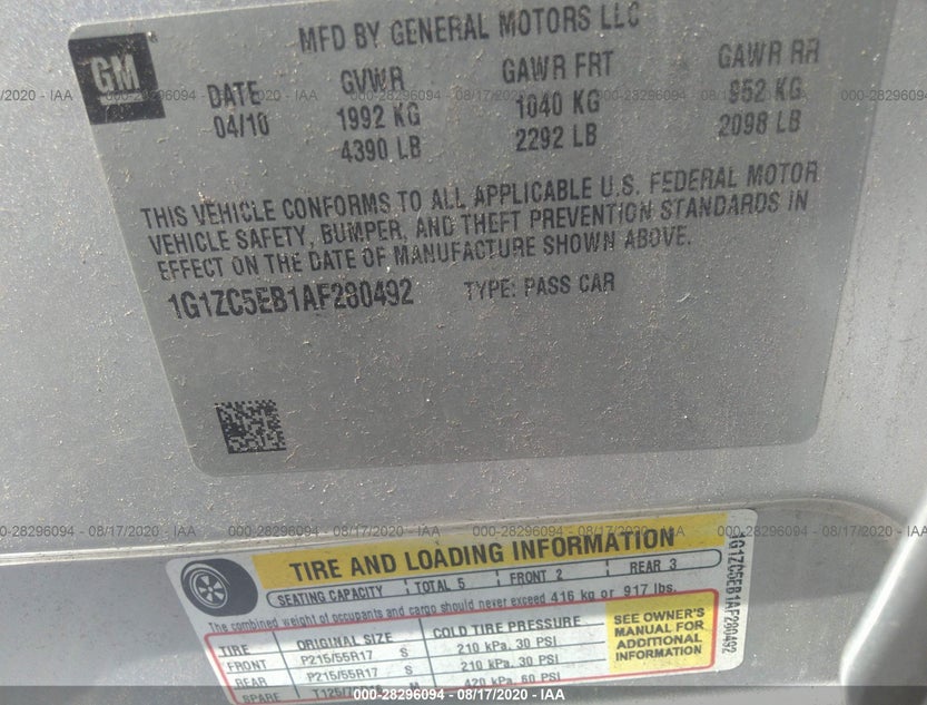 1G1ZC5EB1AF280492