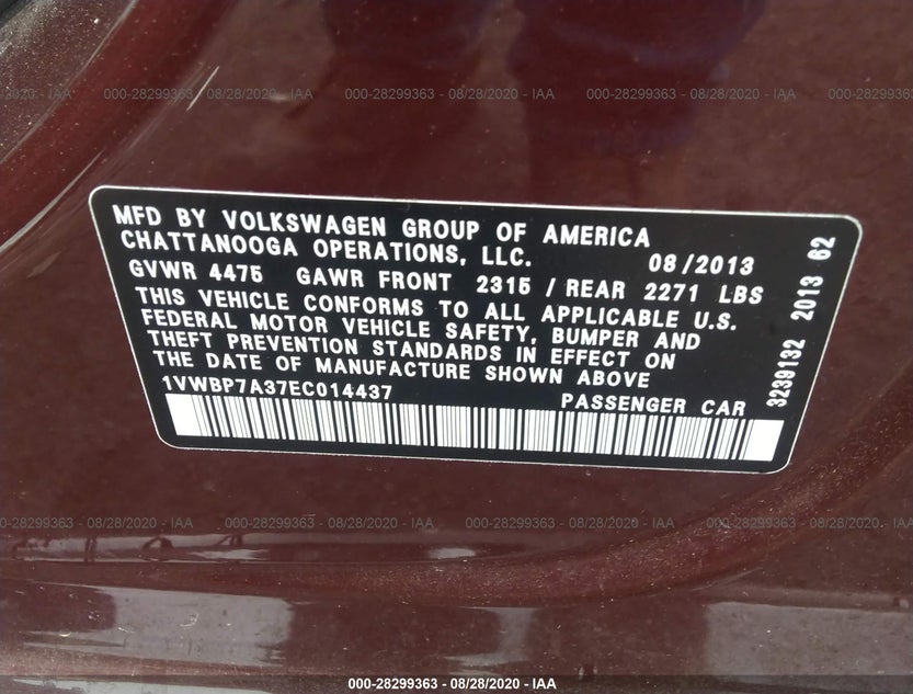1VWBP7A37EC014437