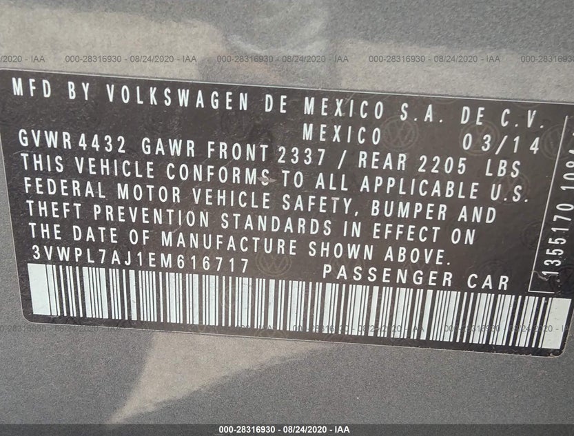 3VWPL7AJ1EM616717