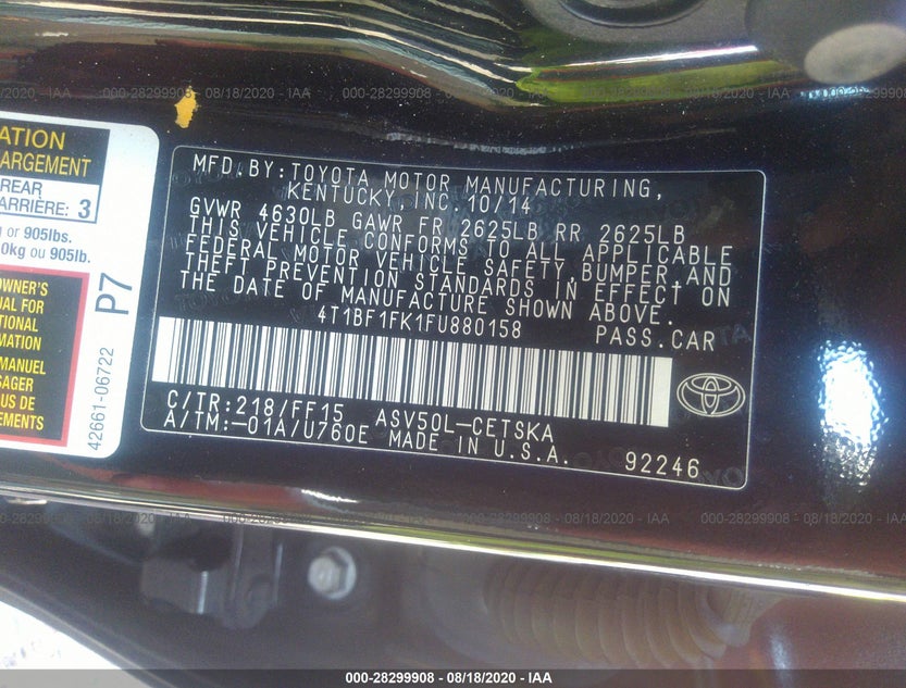 4T1BF1FK1FU880158