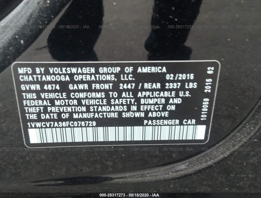 1VWCV7A36FC076729