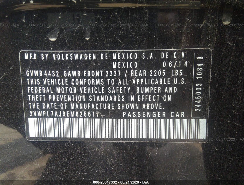 3VWPL7AJ9EM625617