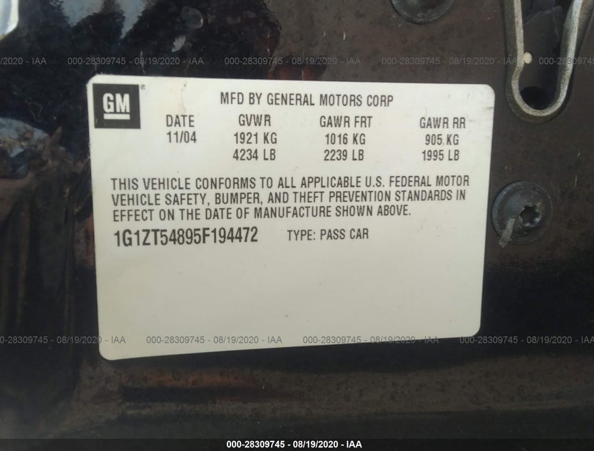 1G1ZT54895F194472