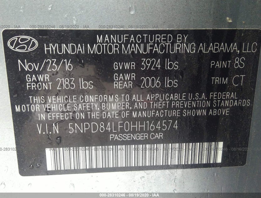 5NPD84LF0HH164574