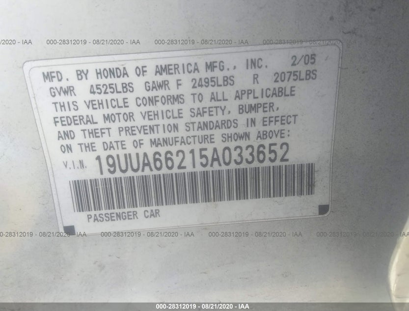 19UUA66215A033652