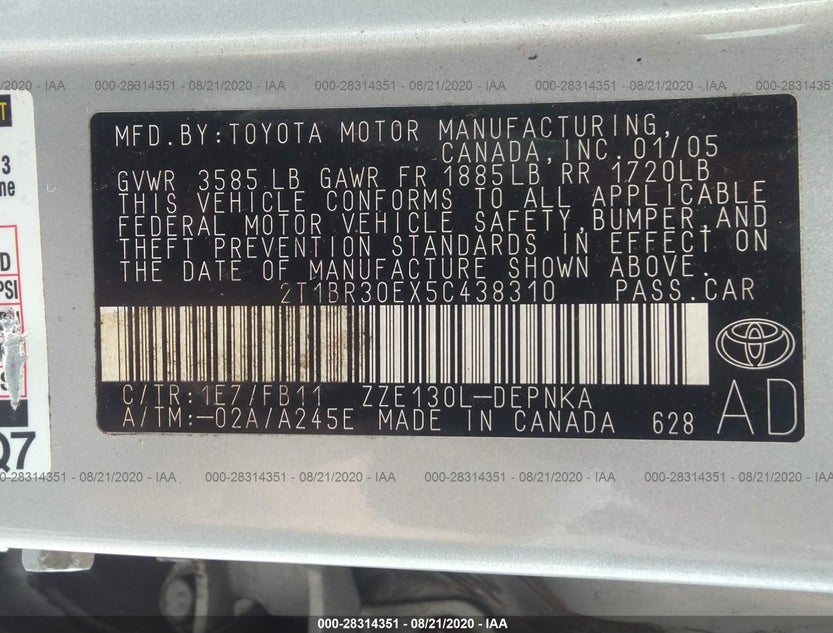 2T1BR30EX5C438310