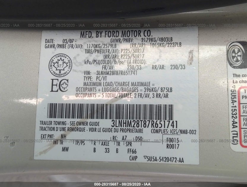 3LNHM28T87R651741
