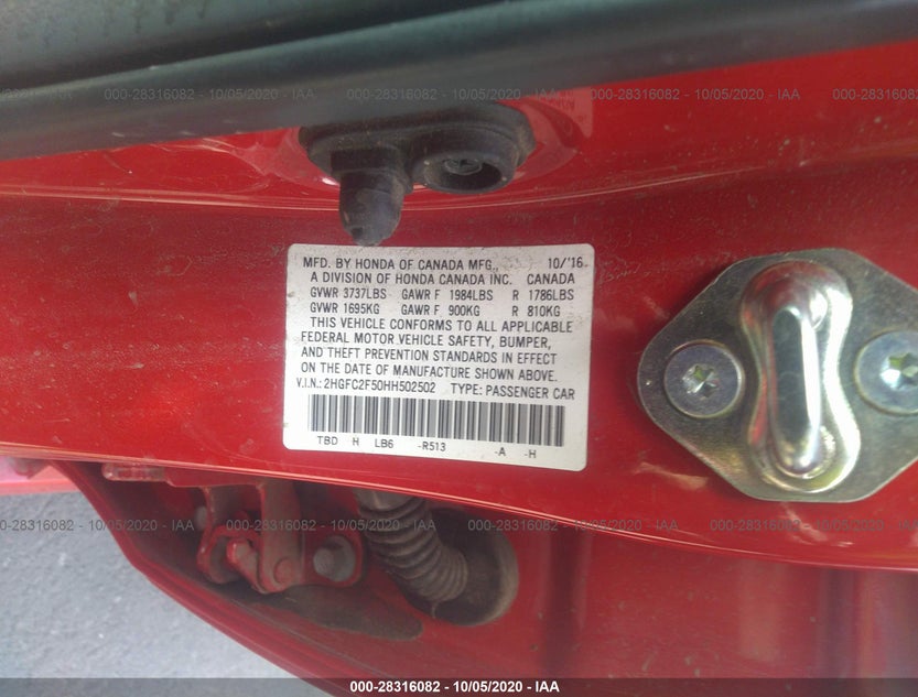 2HGFC2F50HH502502