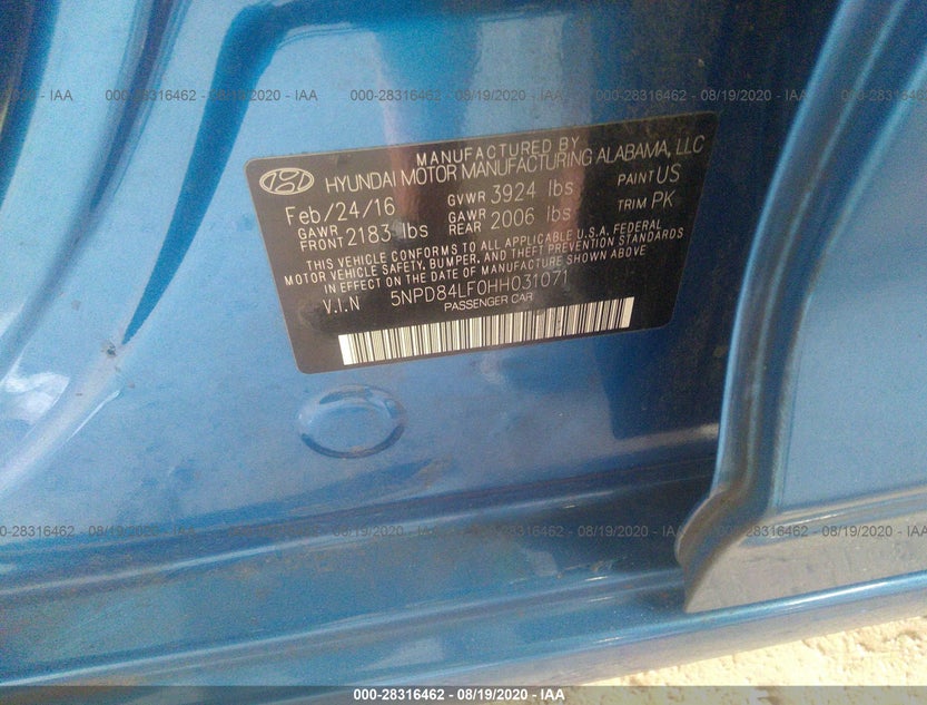 5NPD84LF0HH031071