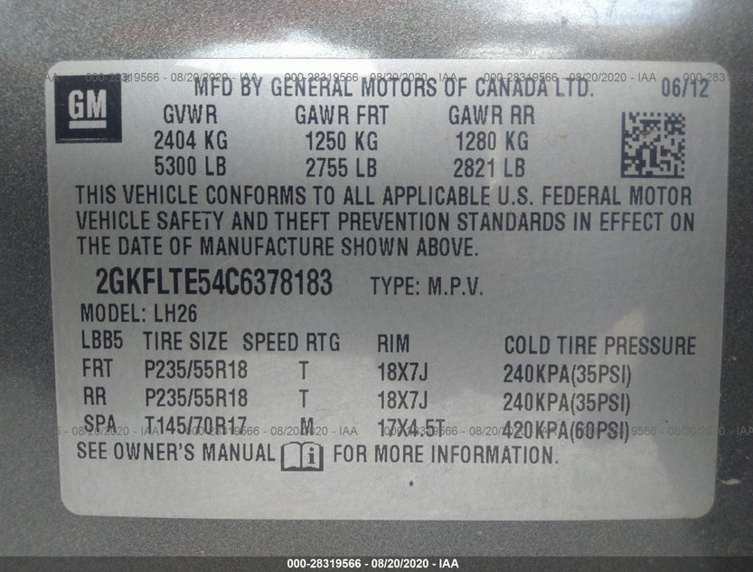 2GKFLTE54C6378183