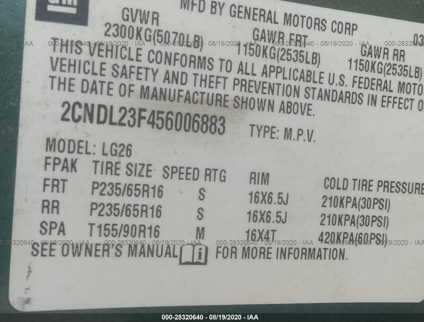 2CNDL23F456006883