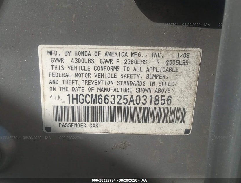1HGCM66325A031856