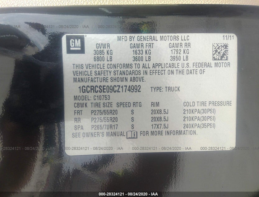 1GCRCSE09CZ174992