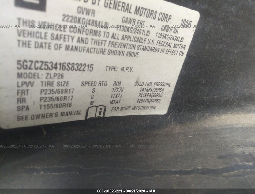5GZCZ53416S832215