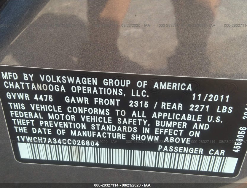 1VWCH7A34CC026804