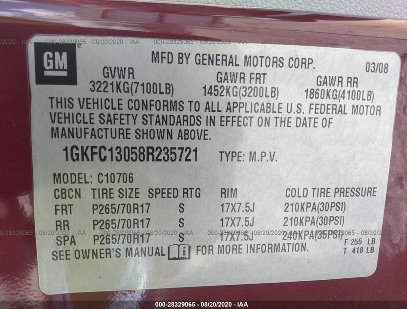 1GKFC13058R235721