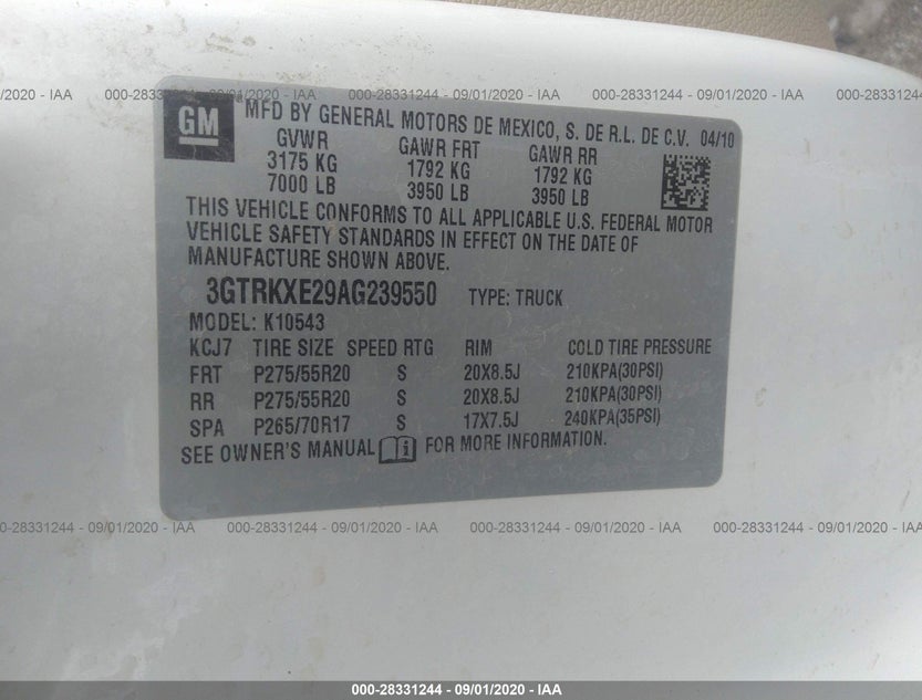 3GTRKXE29AG239550