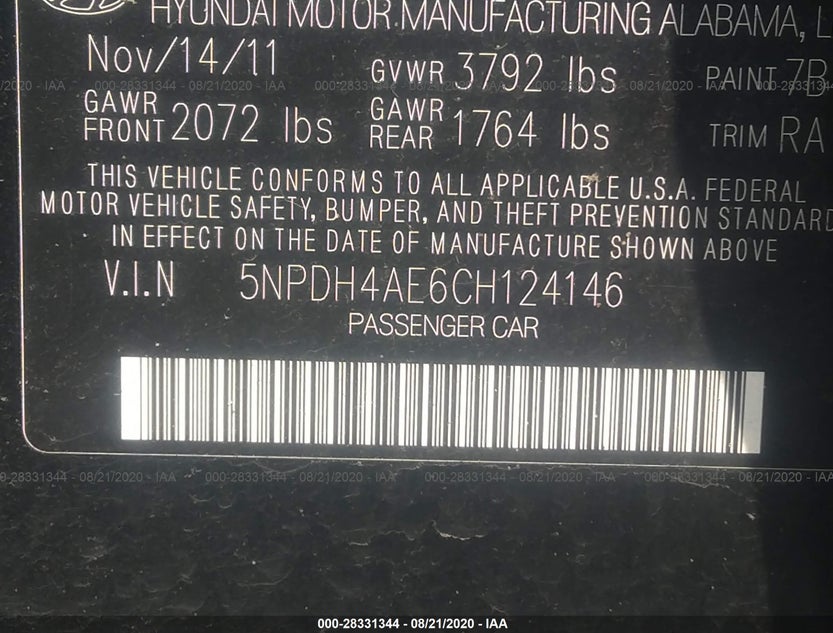 5NPDH4AE6CH124146