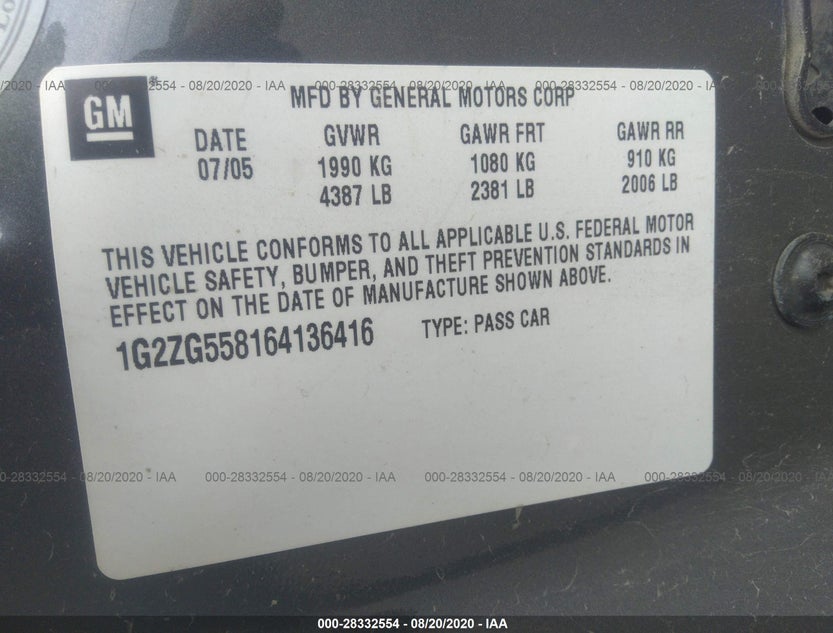 1G2ZG558164136416