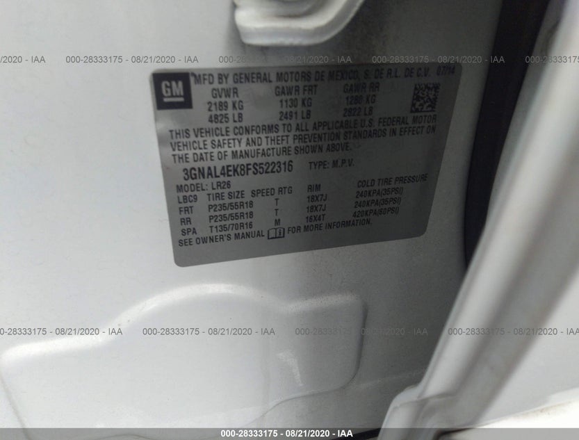 3GNAL4EK8FS522316