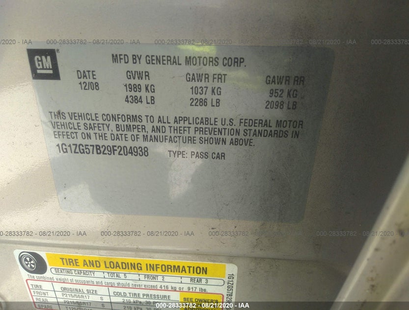 1G1ZG57B29F204938