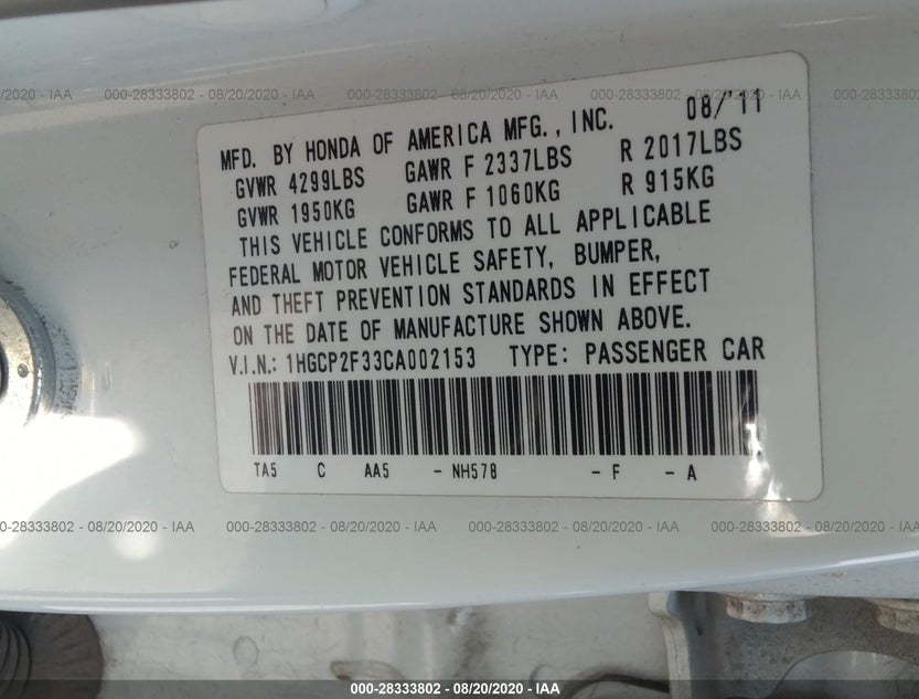 1HGCP2F33CA002153