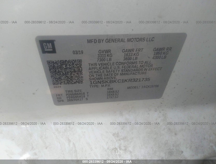 1GNSKBKC1KR321735