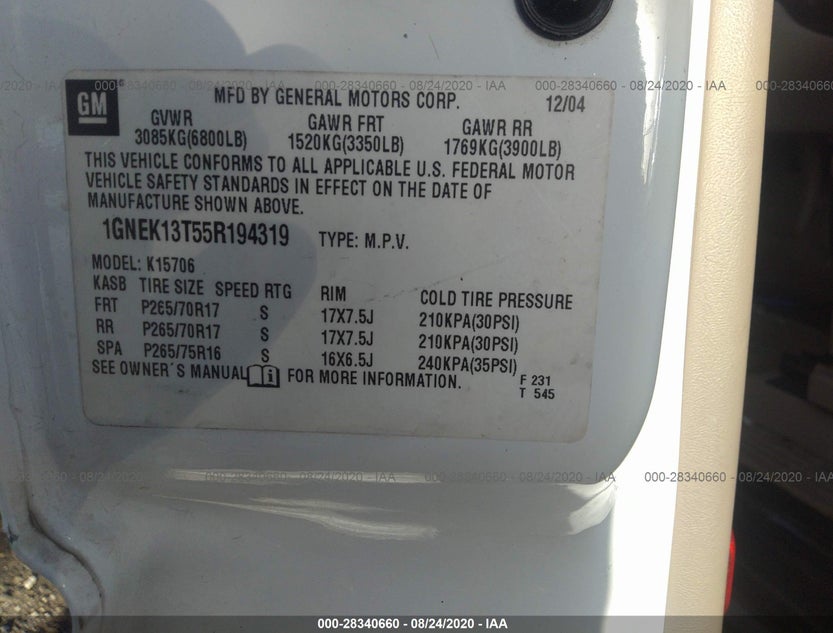 1GNEK13T55R194319