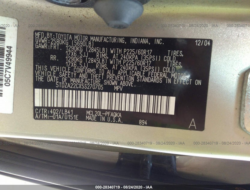 5TDZA22CX5S270705