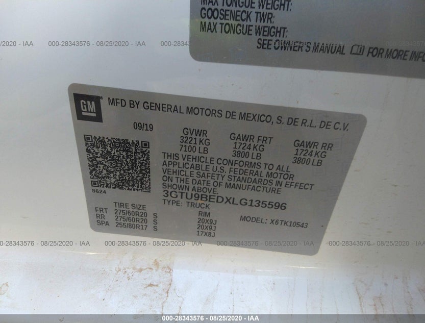 3GTU9BEDXLG135596