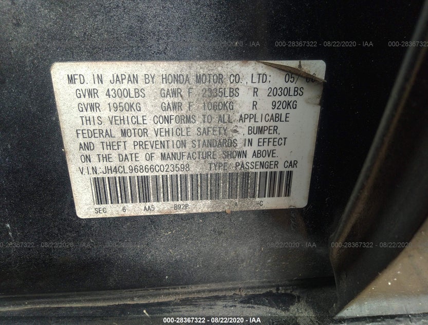 JH4CL96866C023598