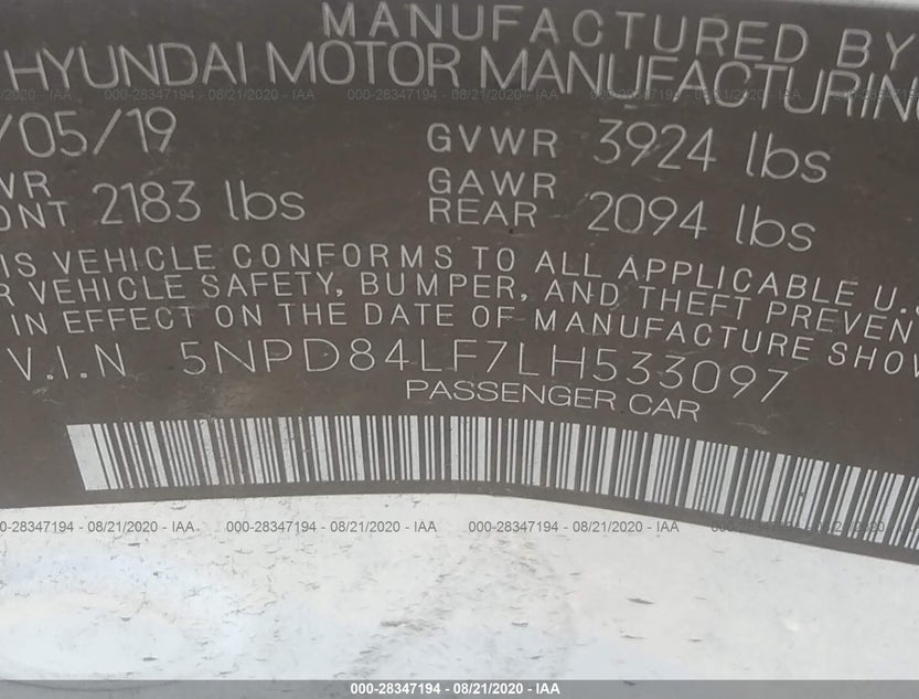 5NPD84LF7LH533097