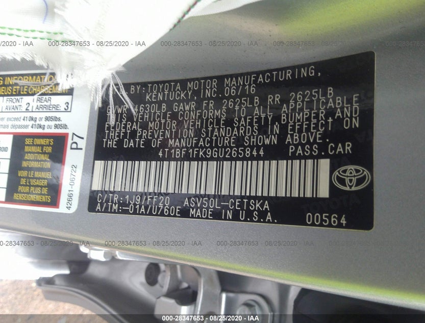 4T1BF1FK9GU265844