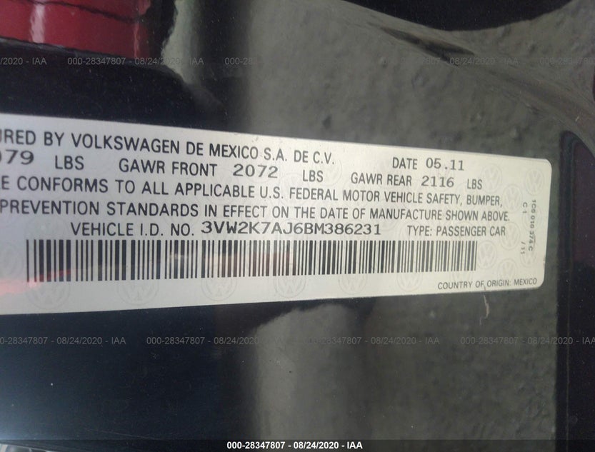 3VW2K7AJ6BM386231