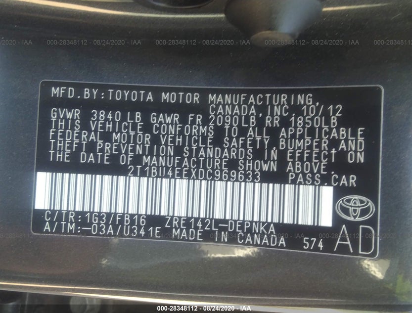 2T1BU4EEXDC969633